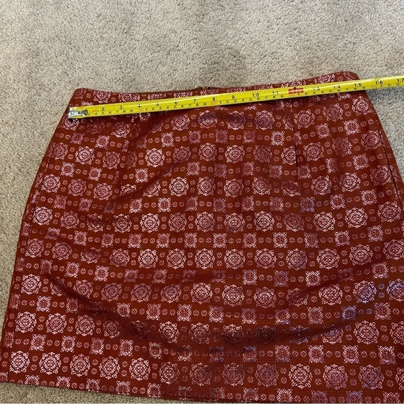 J. CREW COLLECTION Pink Copper Metallic Silk Brocade Mini Skirt Sz 4 NWOT - Picture 9 of 12